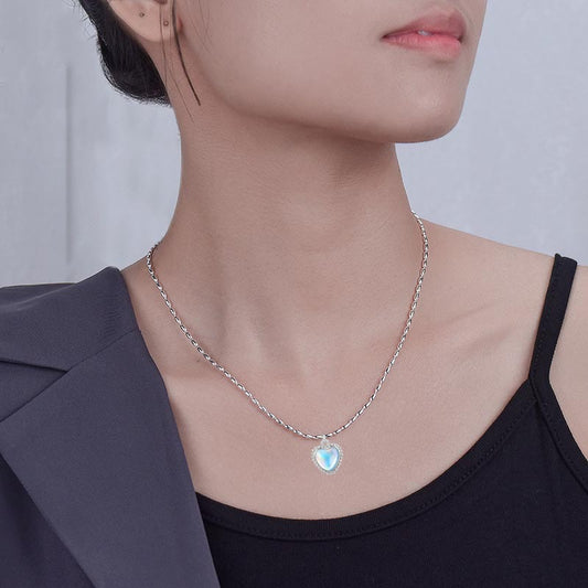 Collana cuore opale donna