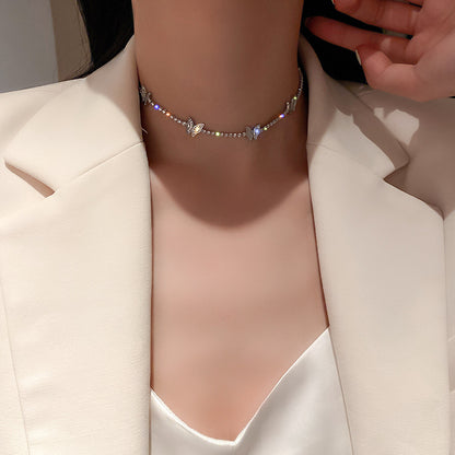 Collana farfalla zirconi micro con diamanti