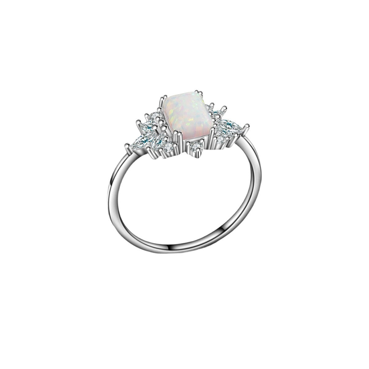 Anello opale quadrato