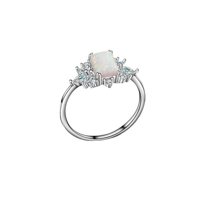 Anello opale quadrato