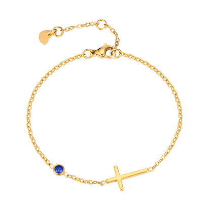 Bracciale croce pietre nascita
