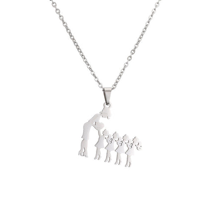 Collana acciaio titanio madre-figlio