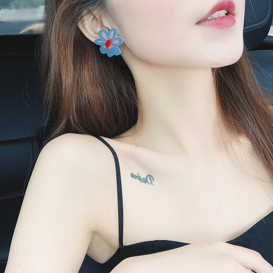 Orecchini Fiore Blu