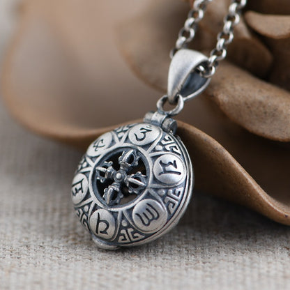 Collana croce argento mantra