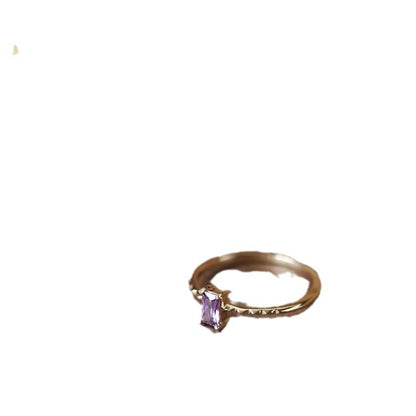 Anello zircone viola sottile