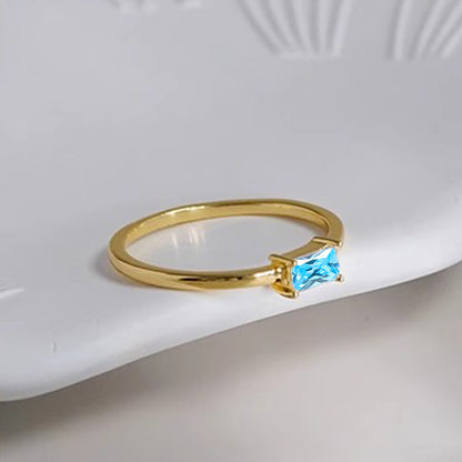 Bracciale e anello zircone blu
