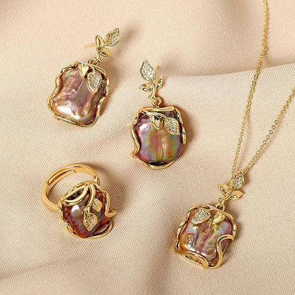 Collana perle barocche viola