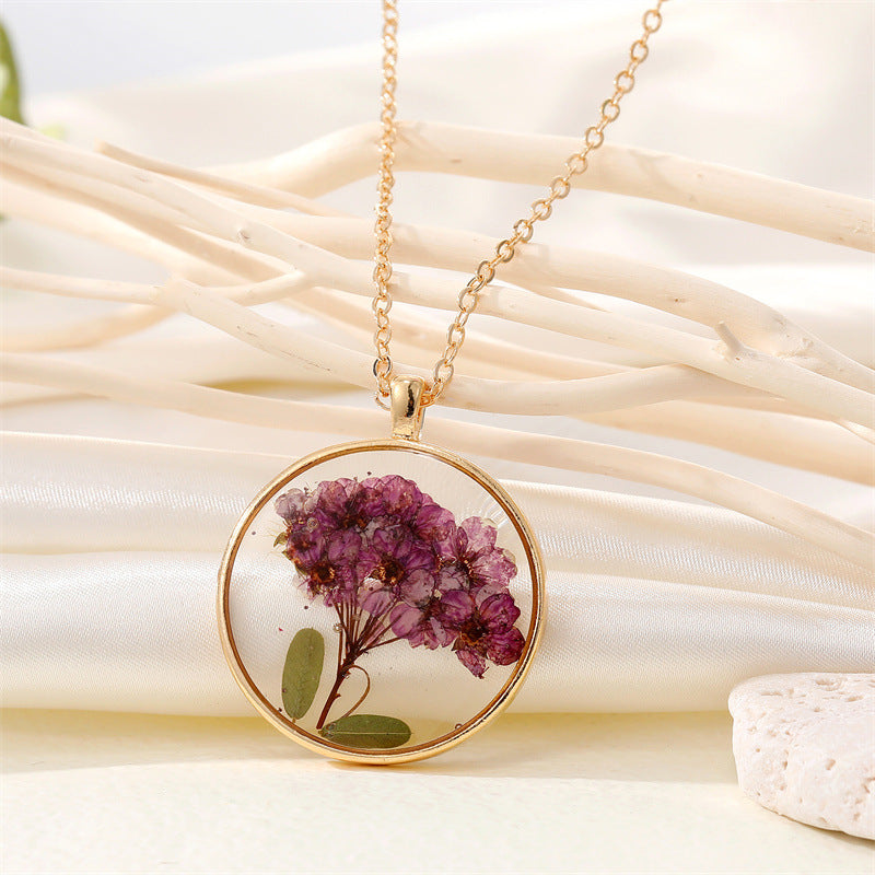 Collana fiori secchi rotondi
