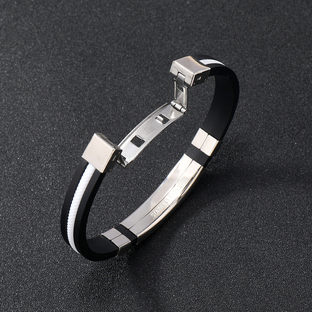 Bracciale titanio silicone