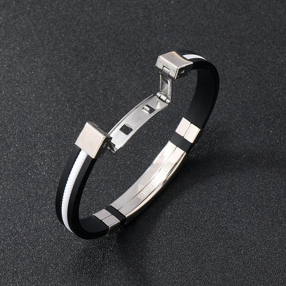 Bracciale titanio silicone