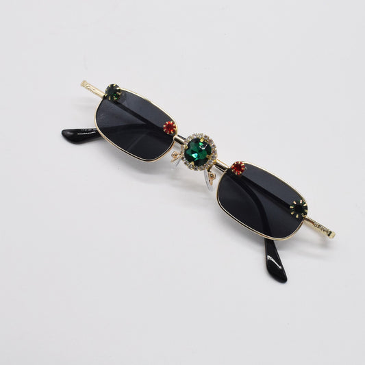 Occhiali smeraldo con strass