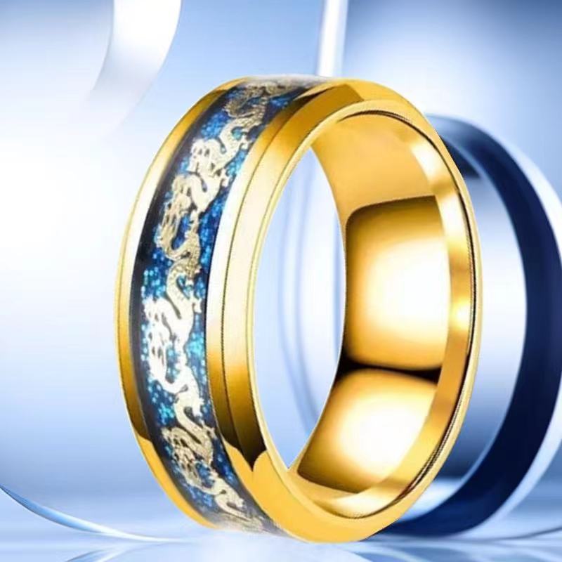 Anello drago cinese titanio