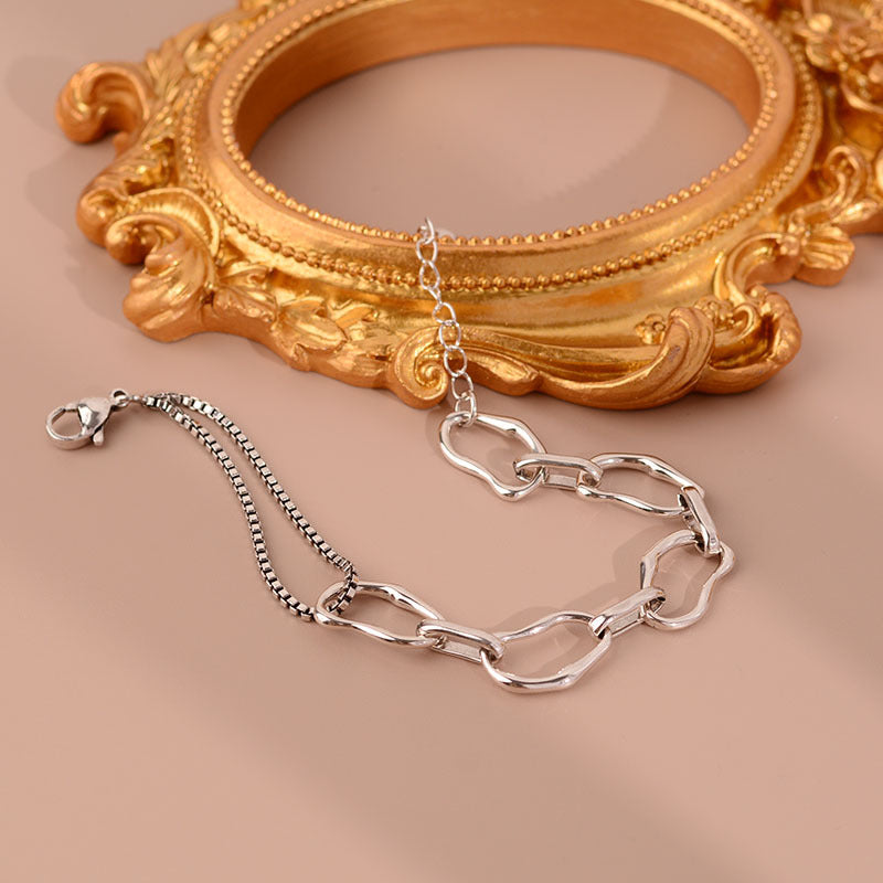 Bracciale catena geometrica irregolare