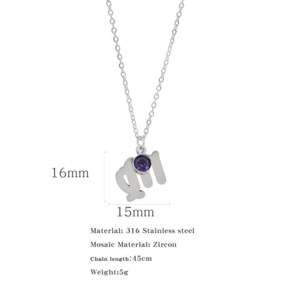 Collana zircone in acciaio inox