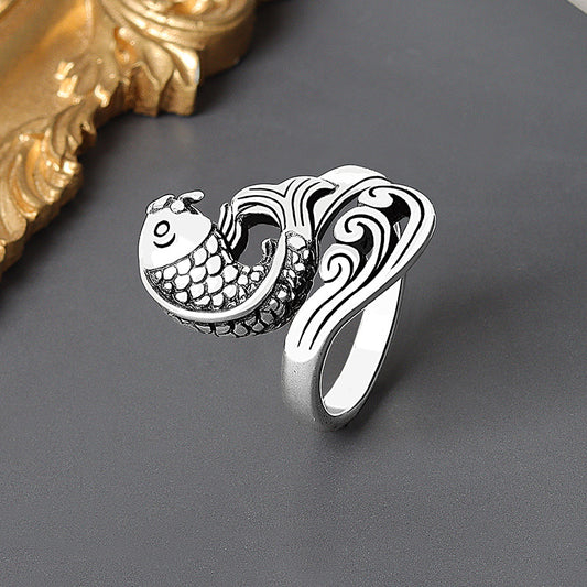 Anello geometrico retrò semplice