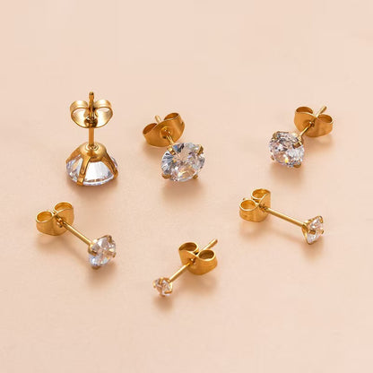 Orecchini piercing titanio con zircone