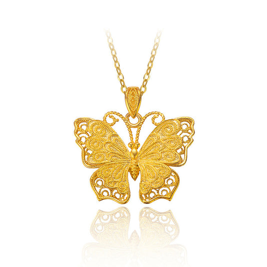 Collana farfalla oro antico