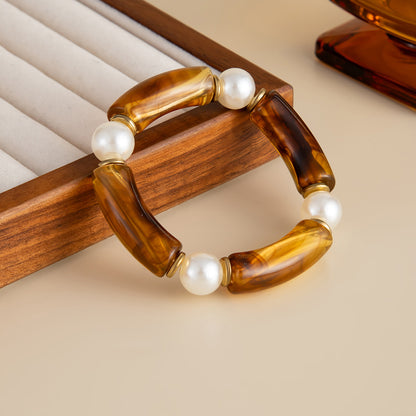 Bracciale ambra e perle