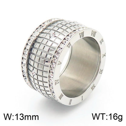 Anello Lettera Romana Strass
