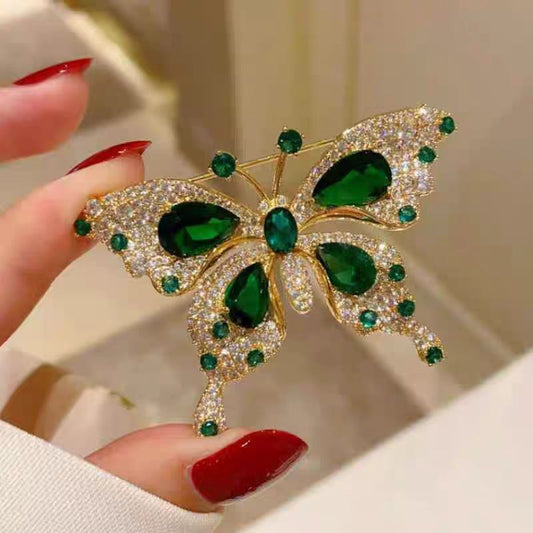 Spilla farfalla smeraldo