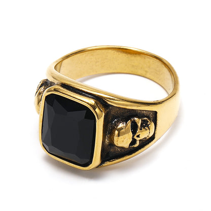 Anello uomo retrò con gemme