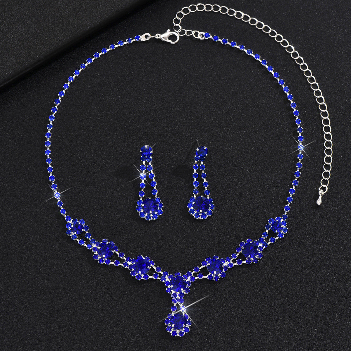 Set collana orecchini strass e cristallo