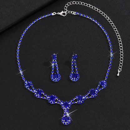 Set collana orecchini strass e cristallo