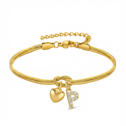 Bracciale Pendente Cuore con Lettere