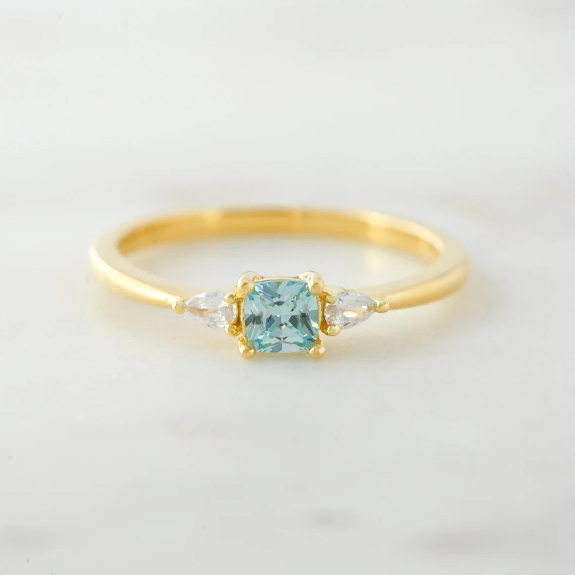 Anello quadrato argento zirconi