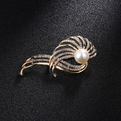 Spilla perla strass