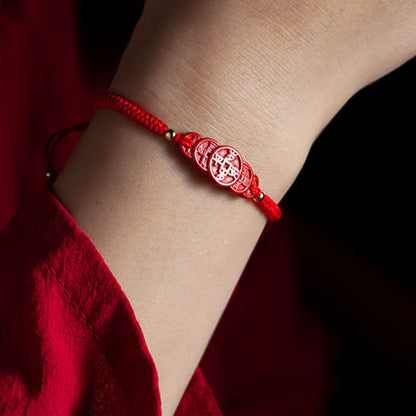 Bracciale cinabro intrecciato