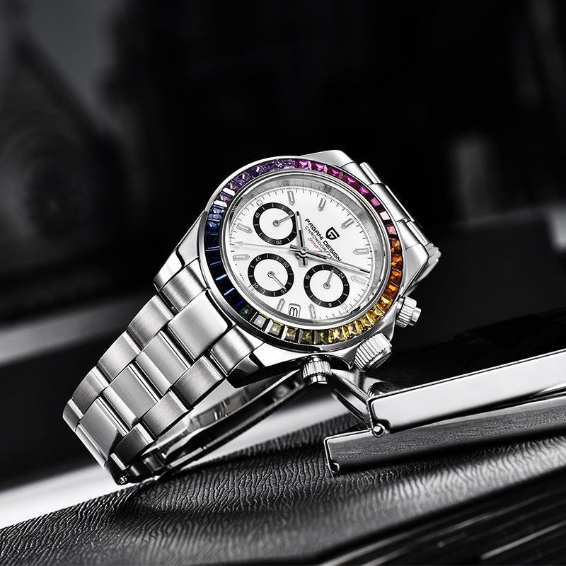 Orologio uomo acciaio cristalli