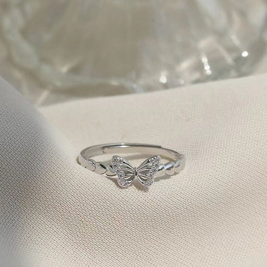 Anello farfalla zirconi mignolo