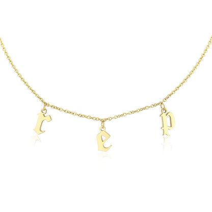 Collana con lettere titanio