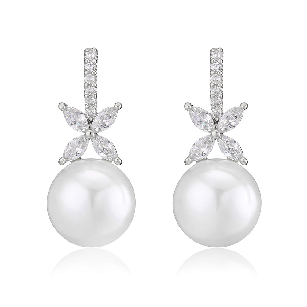 Orecchini zircone con intarsi micro