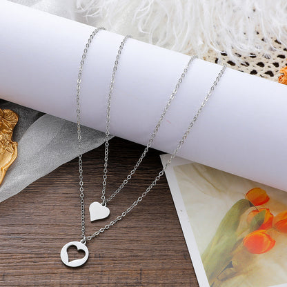 Collana cuore acciaio inox