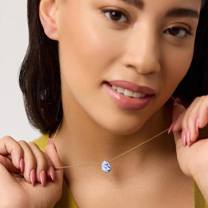 Collana ceramica blu e bianca