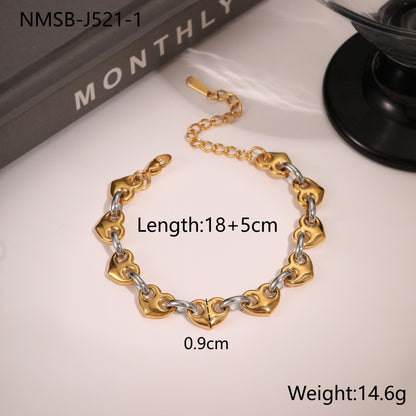 Bracciale cuore traforato resistente