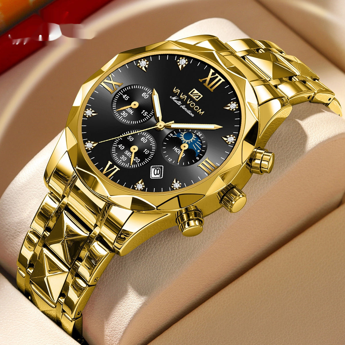 Orologio doppio calendario impermeabile in tungsteno