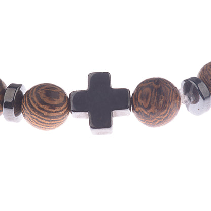 Bracciale croce e legno