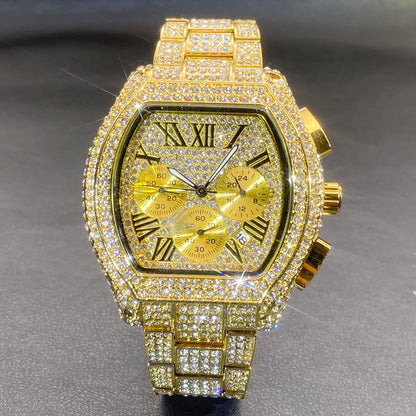 Orologio uomo cronografo tonneau con diamanti