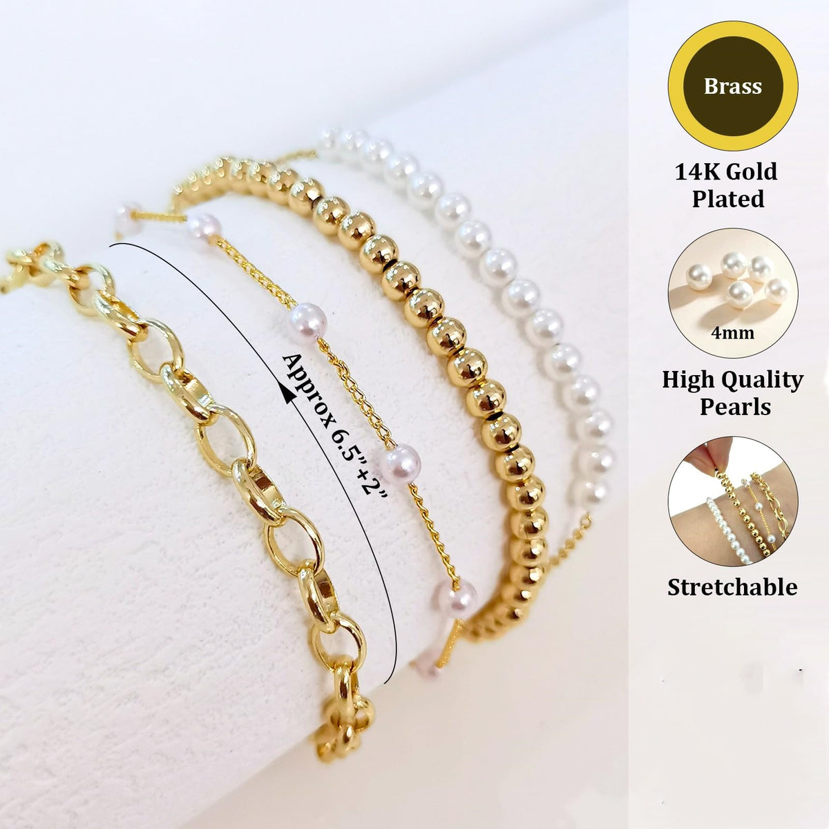 Collana perle placcate oro
