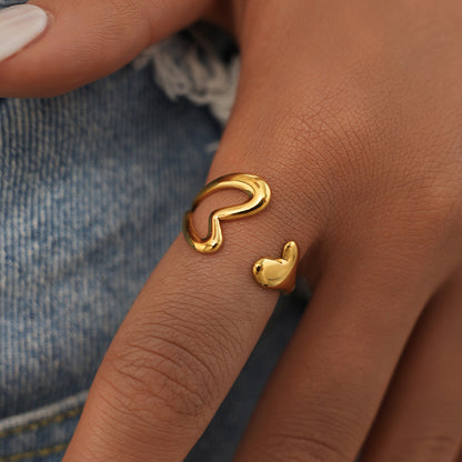 Anello aperto cuore traforato