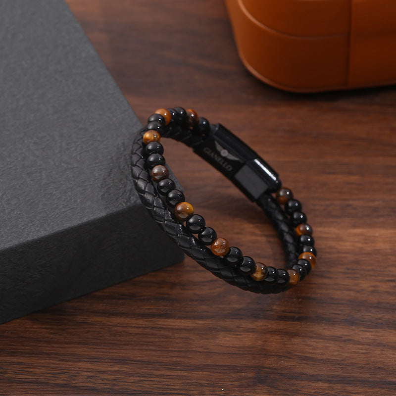 Bracciale occhio di tigre intrecciato