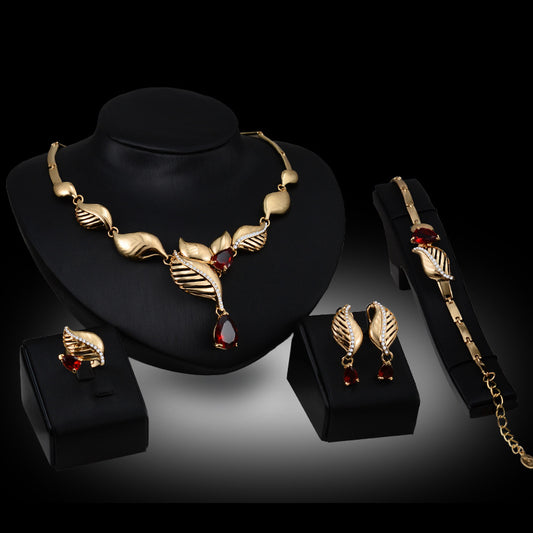 Set orecchini collana foglia