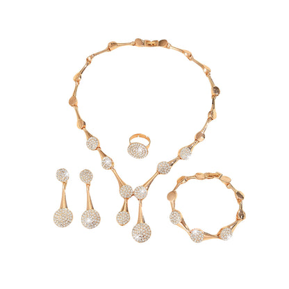 Collana e orecchini cristalli oro