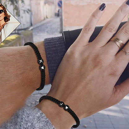 Bracciale intrecciato cuore e lettere