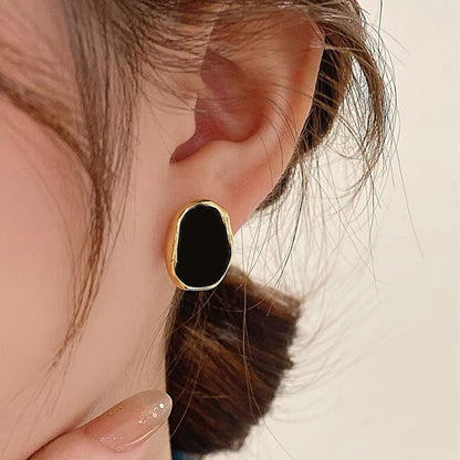 Orecchini argento nero geometrici retro