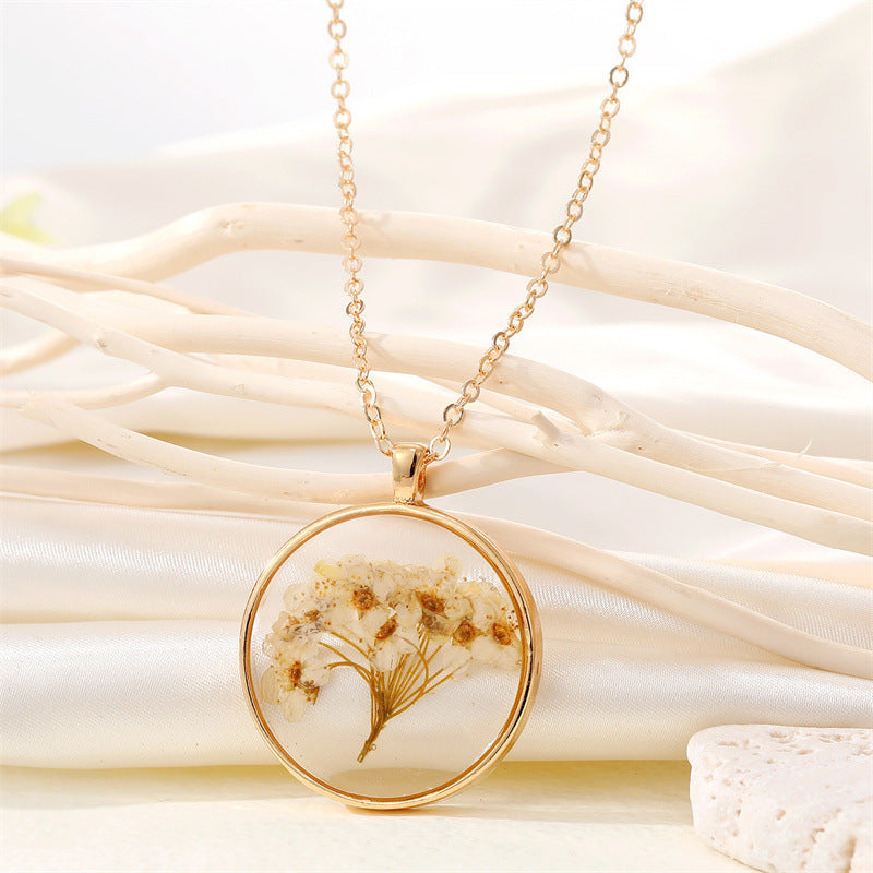 Collana fiori secchi rotondi