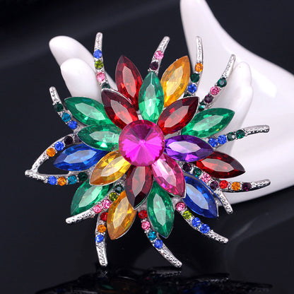 Spilla fiore cristallo vintage